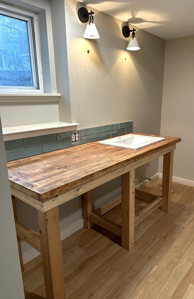 Vintage Butcher Block Vanity Ana White